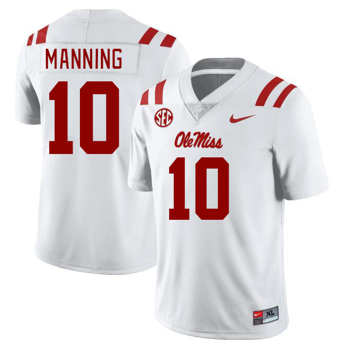 Ole Miss Rebels #10 Eli Manning College Football Jerseys Stitched Sale-White